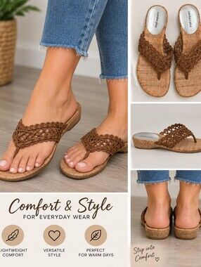New predictions women's 7.5 brown lace sandals #03